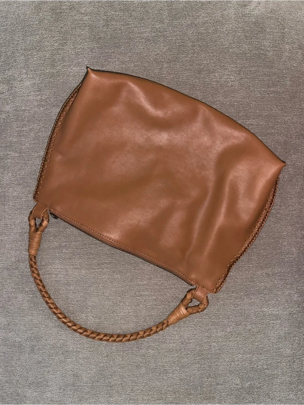 The Sak Braided Handle Hobo in Cognac Brown